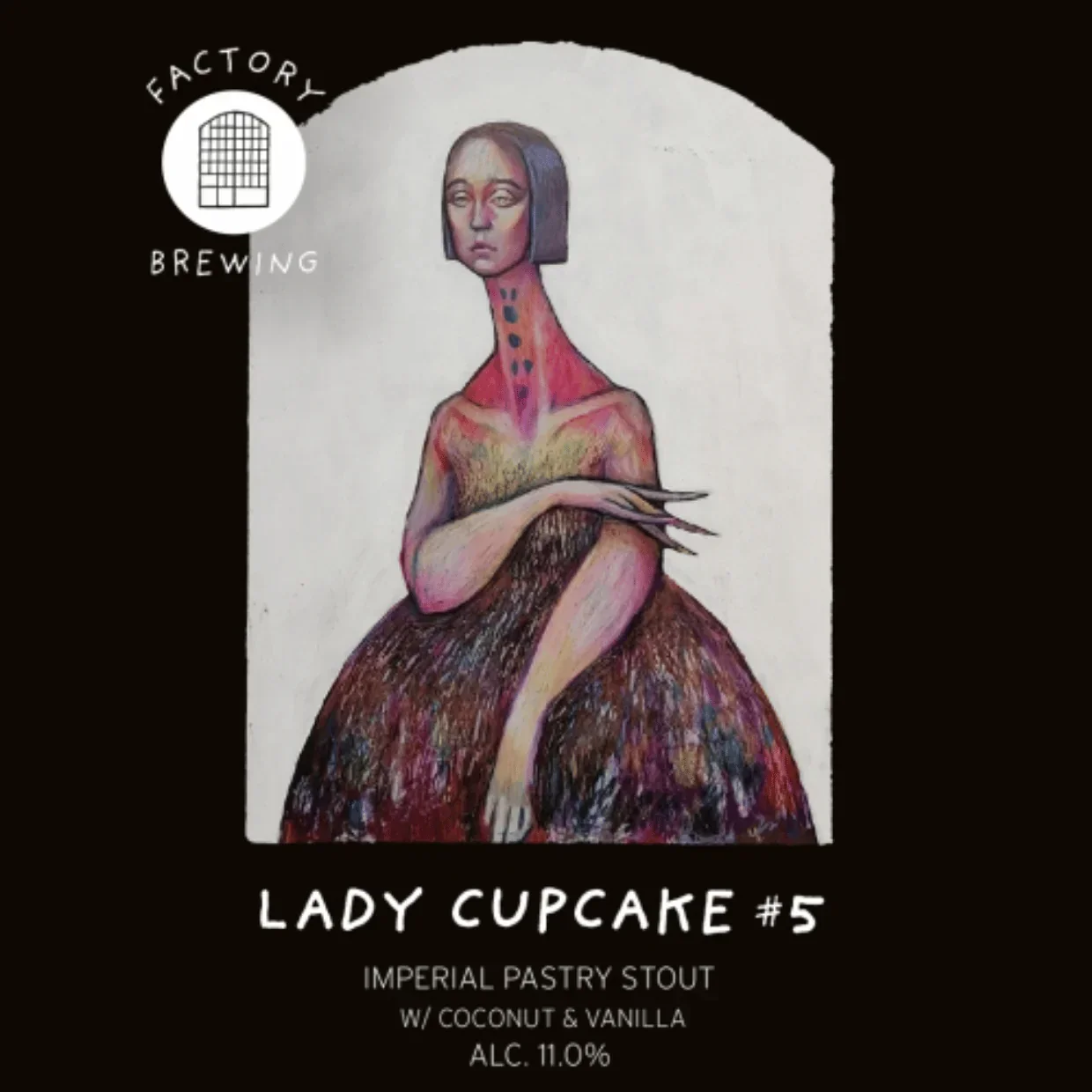 Factory Brewing Lady Cupcake #5 Imperial Pastry Stout with Coconut & Vanilla 440ml (11%) - Image 2