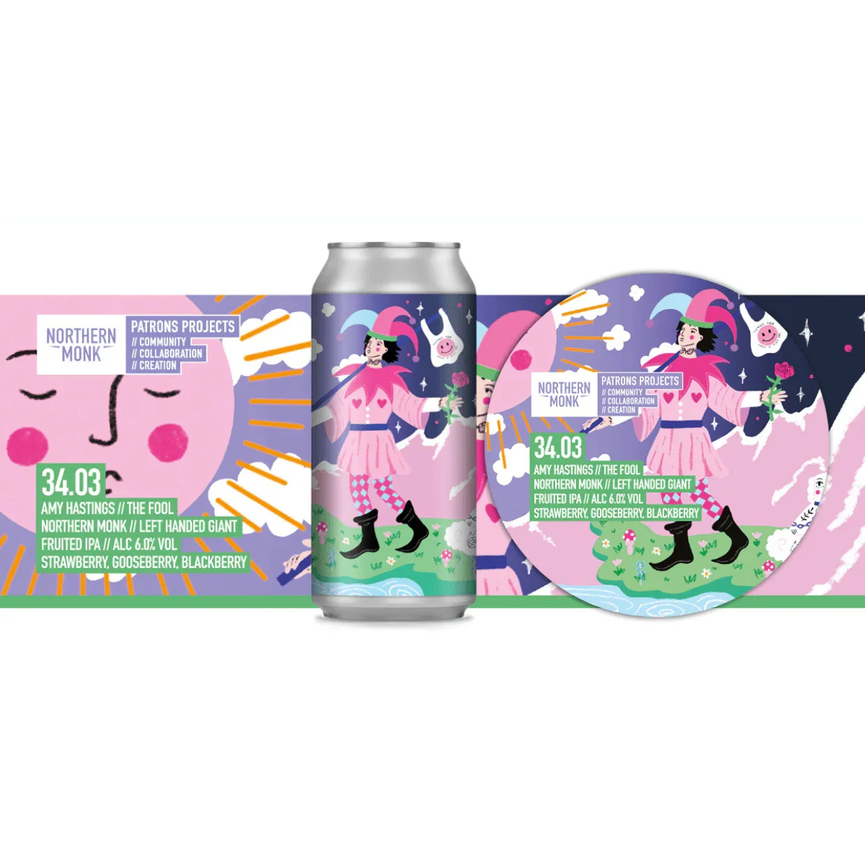 Northern Monk x Left Handed Giant Patrons Project 34.03 / The Fool / Fruited IPA 440ml (6%) - Image 3