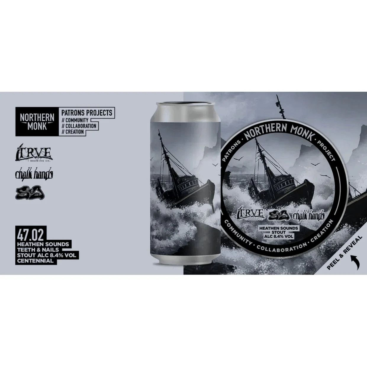 Northern Monk x Trve Collab Patron's Project 47.02 // Heathen Sounds // Teeth & Nails Imperial Stout 440ml (8.4%) - Image 3