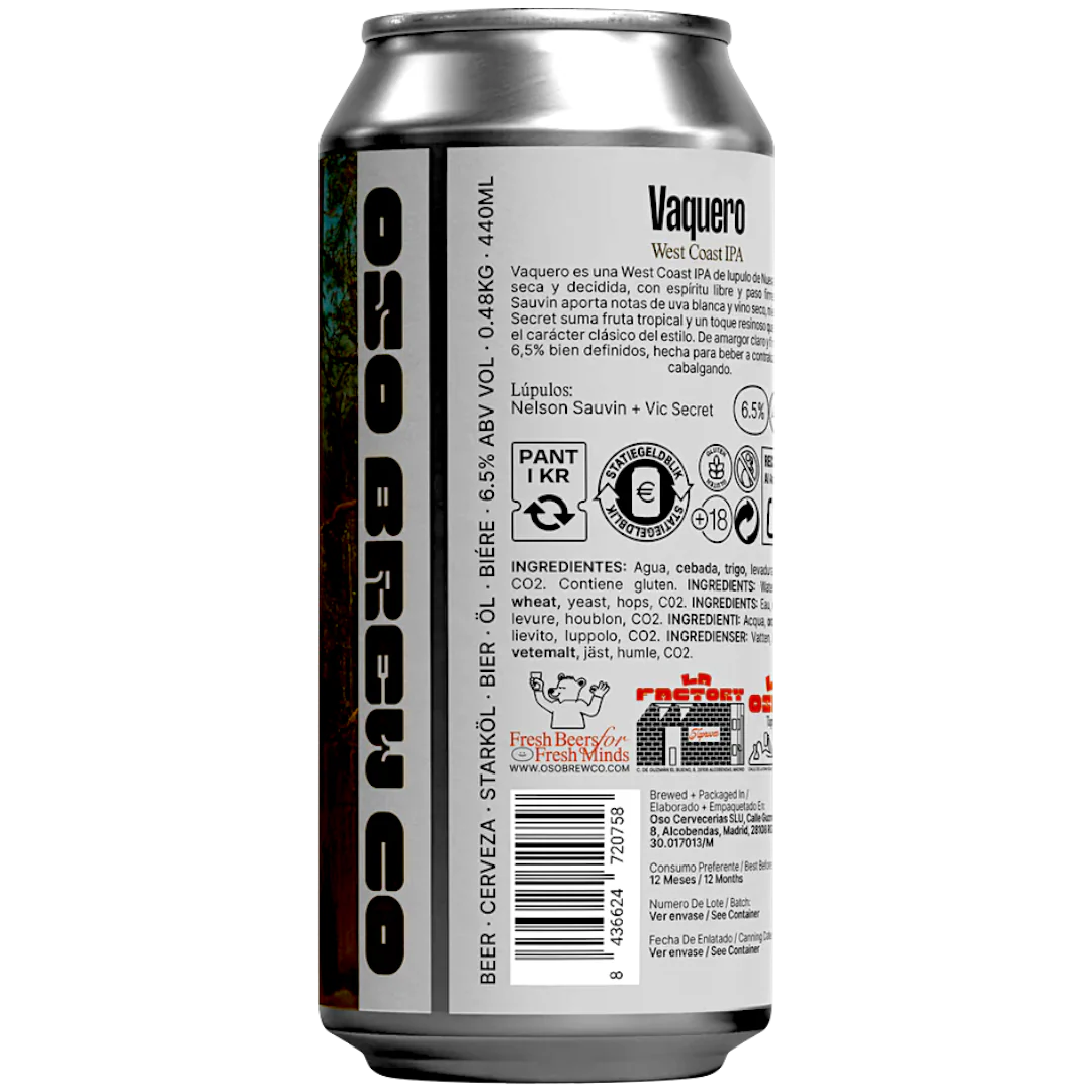 OSO Vaquero West Coast IPA 440ml (6.5%) - Image 2