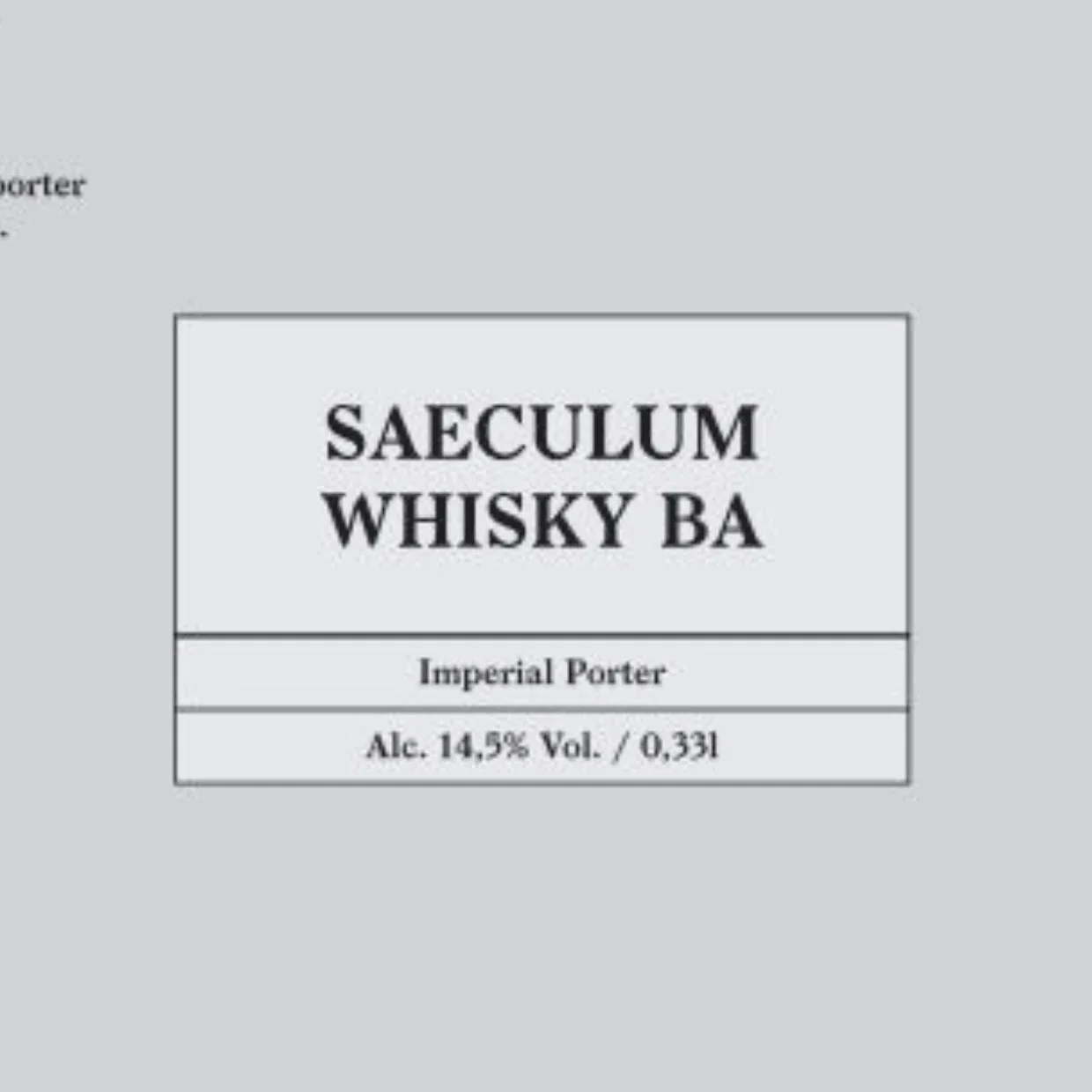 Puhaste Saeculum Whisky BA (Silver Series) Imperial Porter 330ml (14.5%) - Image 2