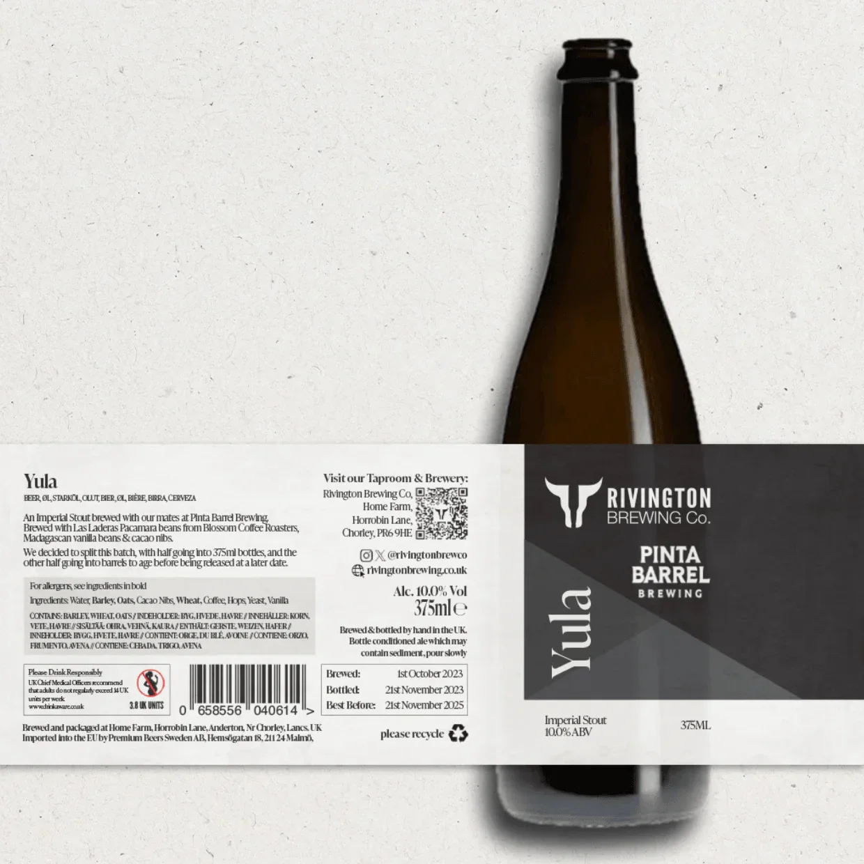 Rivington x Pinta Collab Yula Imperial Stout 375ml (10%) - Image 2