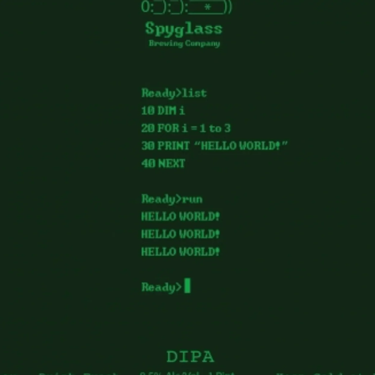 Spyglass Hello World! DIPA 473ml (8.5%) - Image 2