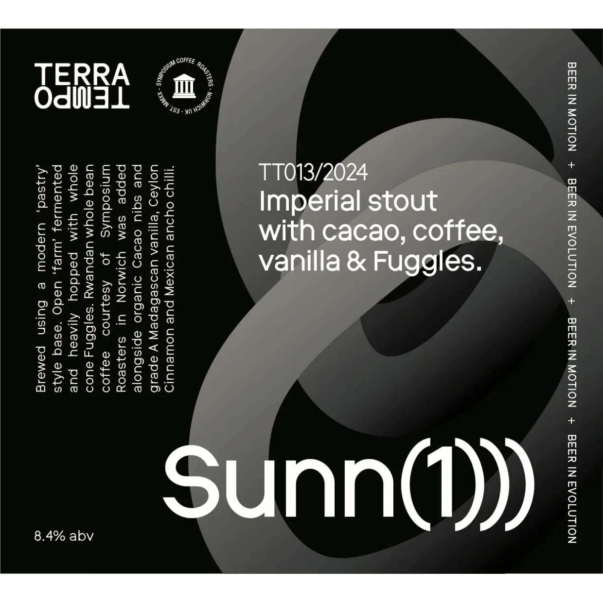 Terra Tempo Sunn (1))) Imperial Stout with Cacao, Coffee, Vanilla and Fuggles 750ml (8.4%) - Image 2