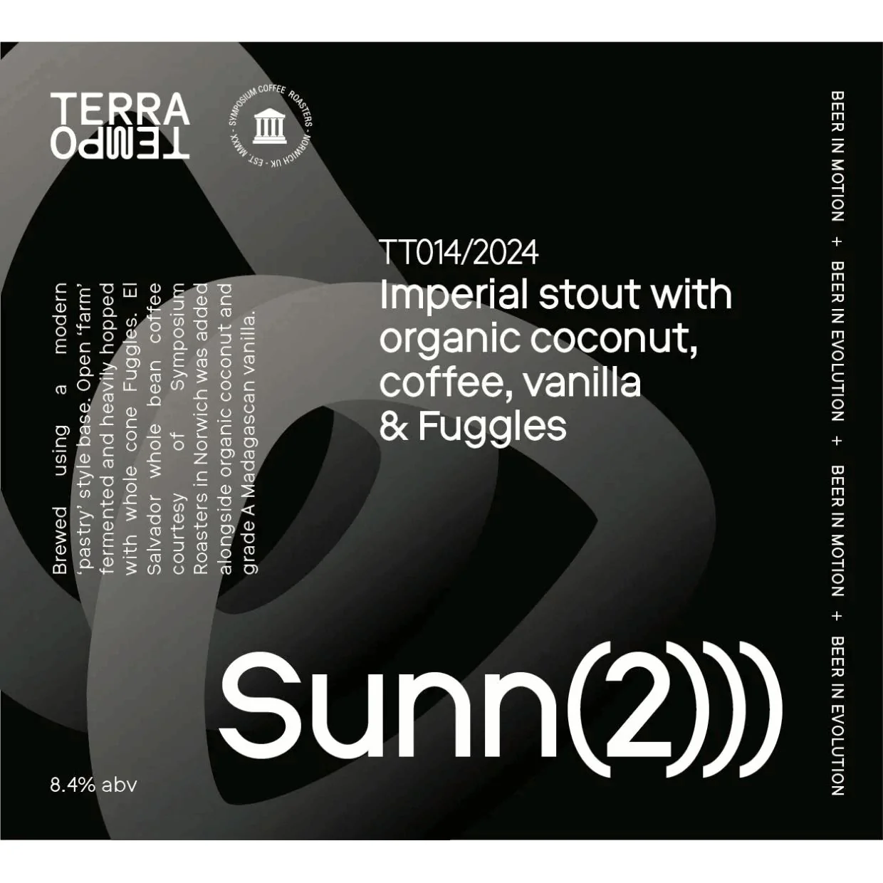 Terra Tempo Sunn (2))) Imperial Stout with Organic Coconut, Coffee, Vanilla and Fuggles 750ml (8.4%) - Image 2