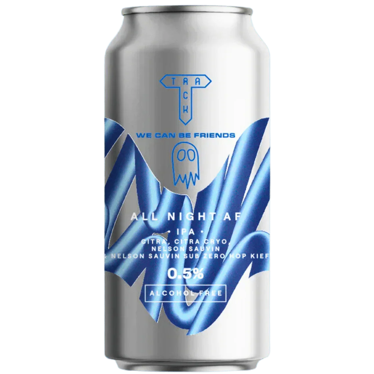 Track All Night AF - We Can Be Friends Collab Alcohol Free IPA with Citra, Citra Cryo, Nelson Sauvin, Nelson Sauvin 440ml (0.5%)