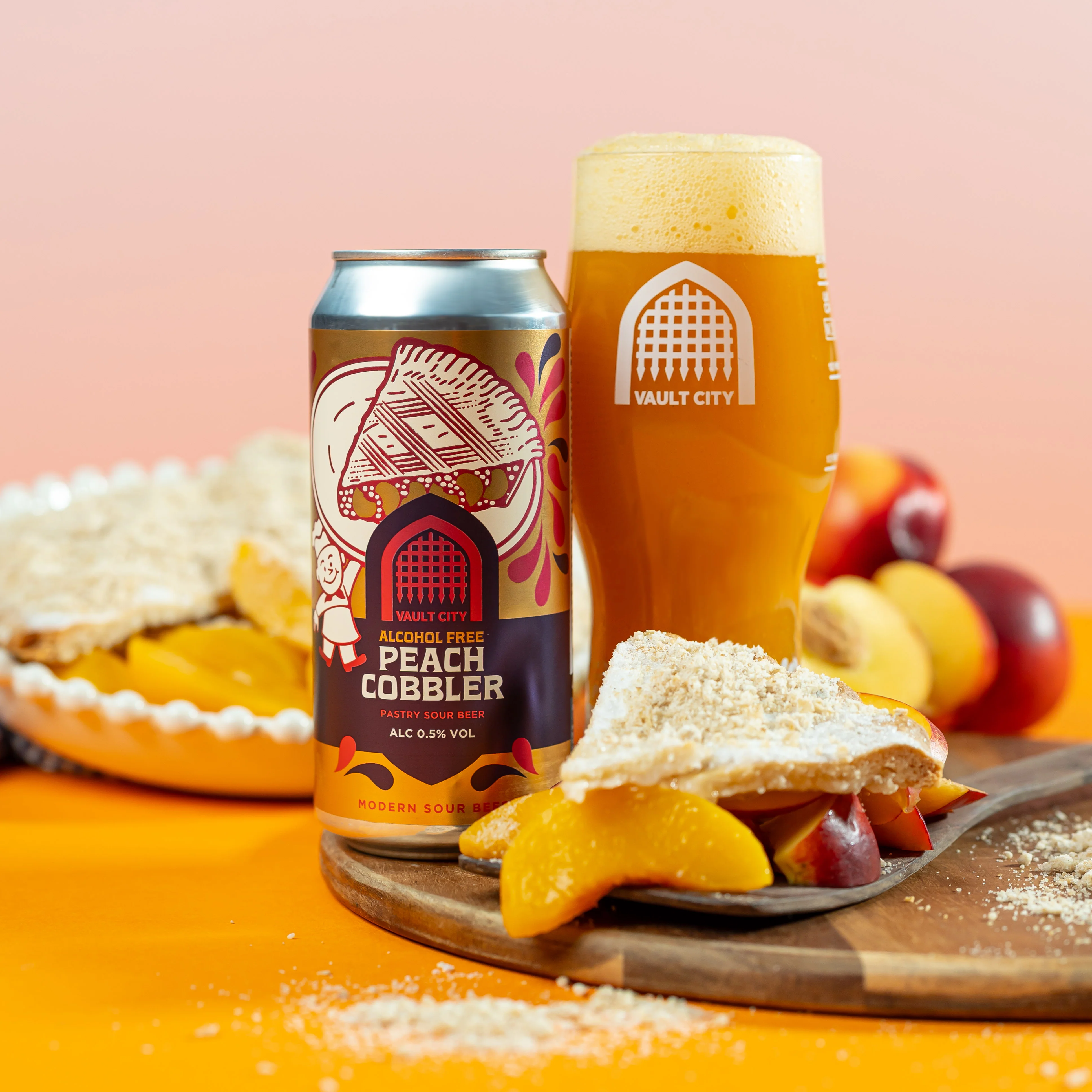 Vault City Alcohol Free Peach Cobbler Sour 440ml (0.5%) - Image 2