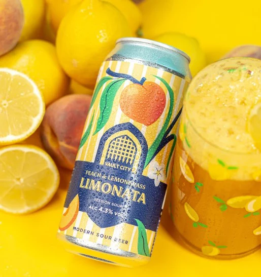 Vault City Peach & Lemongrass Limonata Session Sour 440ml (4.3%) - Image 2