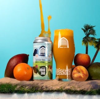Vault City Summer Down Under Mandarin, Mango & Peach Smoothie Sour Collaboration with One Drop 440ml (6%) - Image 2