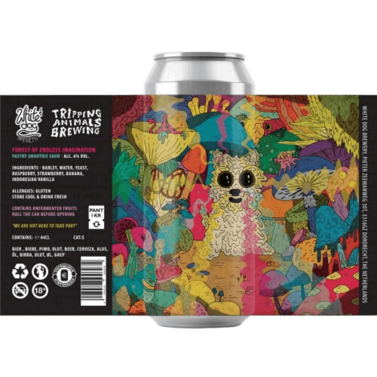 White Dog x Tripping Animals Collab Forest of Endless Imagination Smoothie Sour 440ml (6%) - Image 2
